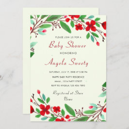 Aquarell Blume Kinderdusche Einladung