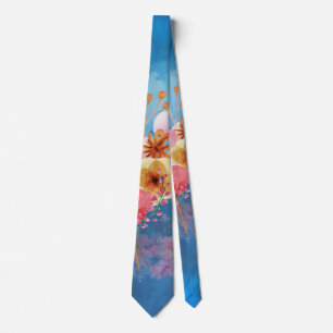 Aquarell Blume Neck Tie Krawatte