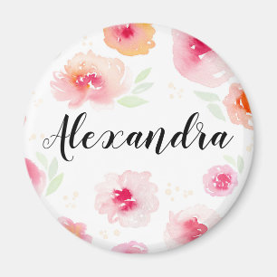 Aquarell Blume Personalisiert Girls Name Magnet