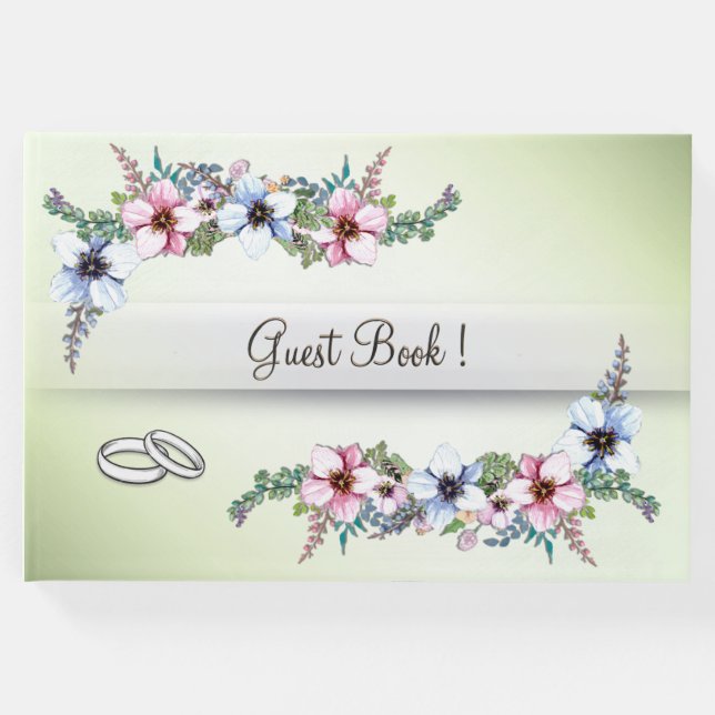 Aquarell-Blume Shine Wedding Gästebuch (Vorderseite)