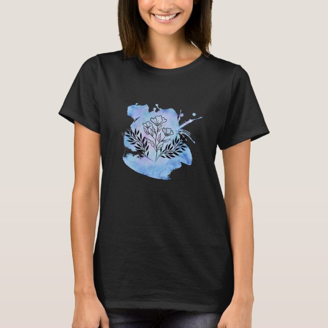 Aquarell-Blume T-Shirt (Vorderseite)