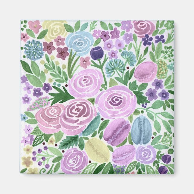 Aquarell, Blume und Makros Magnet (Vorne)