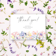 Aquarell-Blume - vielen Dank Brautparty