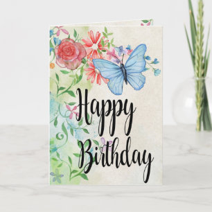 Aquarell-Blume zum Geburtstag Karte