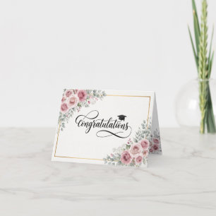 Aquarell-Blumen-Abschluss-Gratulationskarte Karte