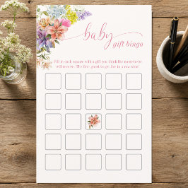 Aquarell-Blumen-Baby-Geschenk-Bingo-Baby-Party-Spi