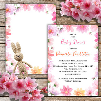 Aquarell-Blumen-Baby-Shower-Einladung Einladung