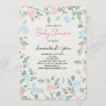 Aquarell-Blumen-Baby-Shower-Einladung