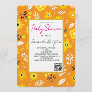 Aquarell-Blumen-Baby-Shower-Einladung Einladung