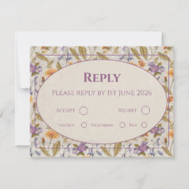 Aquarell-Blumen - Beilagekarte RSVP Karte