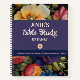 Aquarell-Blumen-Bibelstudien-Journal nach Maß Notizbuch