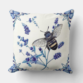 Aquarell-Blumen-Bienen-Garten Muttertag Kissen