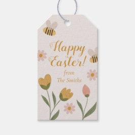 Aquarell-Blumen & Bienen Ostern Frühling Geschenkanhänger