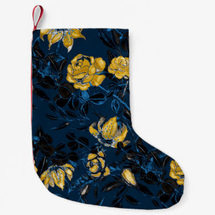 Aquarell-Blumen-Blätter: Vintage-Muster Kleiner Weihnachtsstrumpf