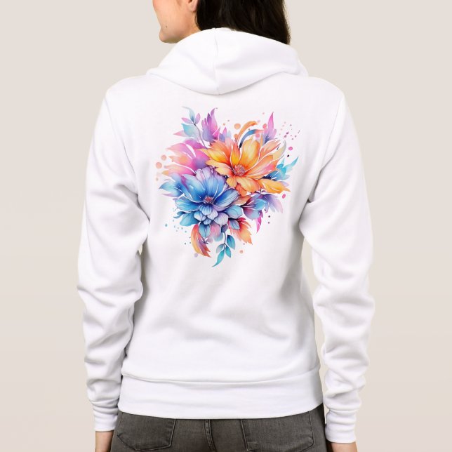 Aquarell-Blumen-Blumen-Design-24683 Hoodie (Rückseite)
