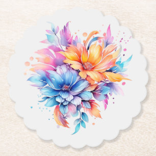 Aquarell-Blumen-Blumendesign-24683 Untersetzer