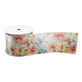 Aquarell-Blumen Boho-Wildblumen-Geschenkpapier Satinband