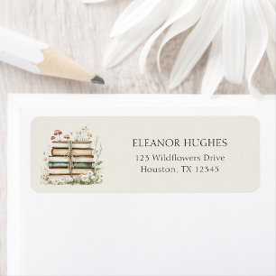 Aquarell-Blumen-Botanik-Bücher-Rücksendeadresse