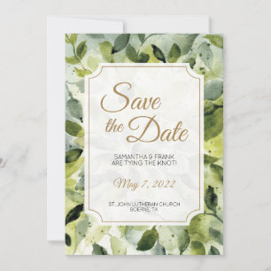 Aquarell-Blumen Botanische Hochzeit Save The Date