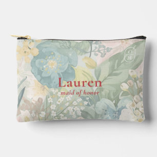 Aquarell-Blumen-Brautjungfer-Geschenk-Accessoire-T Zubehörtasche