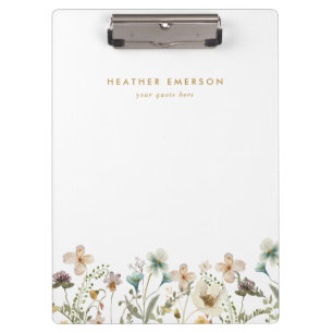 Aquarell-Blumen-Clipbord Klemmbrett