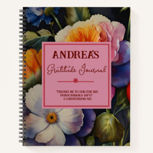 Aquarell-Blumen-Dankbarkeitstagebuch-Notizbuch Notizbuch