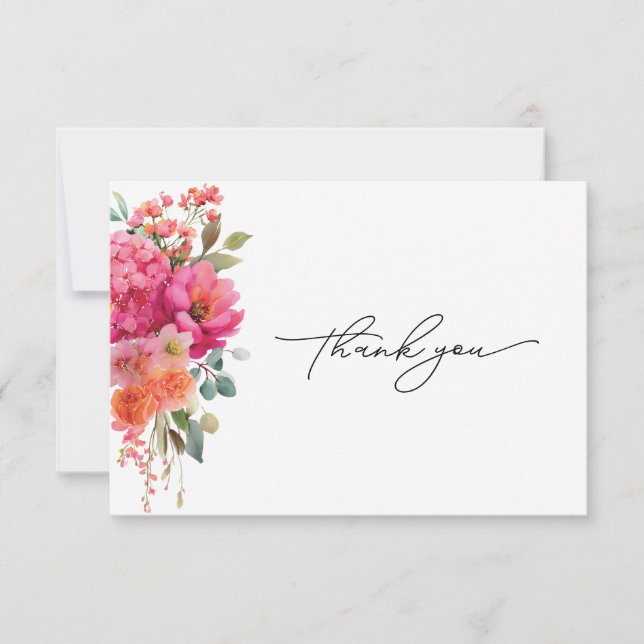 Aquarell-Blumen-Dankeskarten Dankeskarte (Vorderseite)