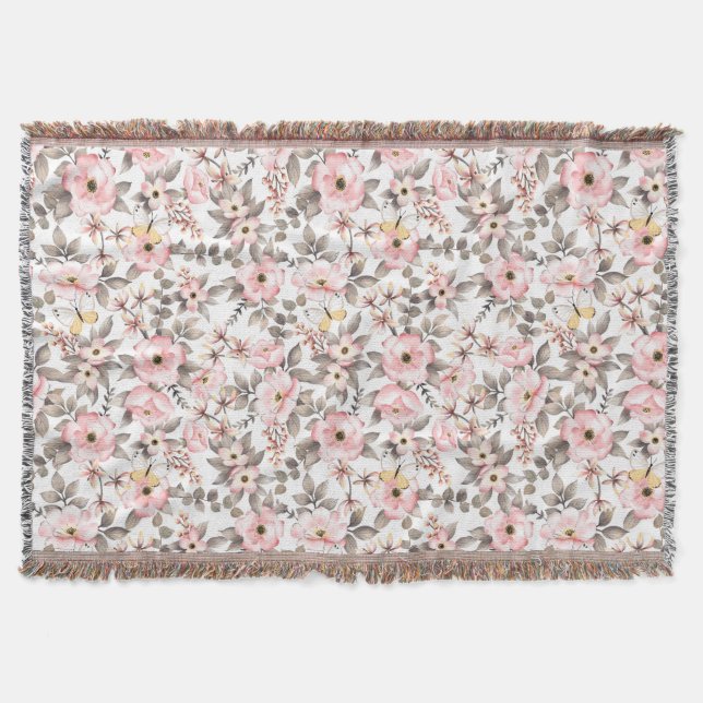 Aquarell Blumen Decke (Vorderseite)