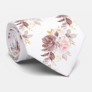 Aquarell Blumen Dusty Rose Blush Rosa Rosen Krawatte