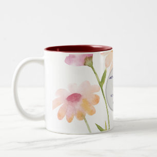 Aquarell-Blumen editierbar Zweifarbige Tasse