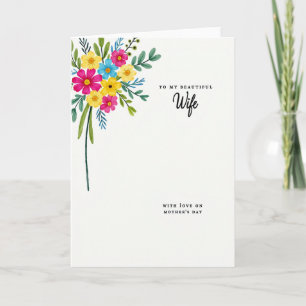 Aquarell Blumen Ehefrau Karte