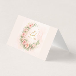Aquarell-Blumen-Eid-Mubarak-Karte – Romantische Is