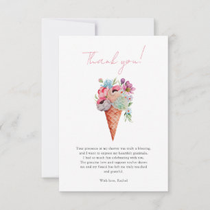 Aquarell-Blumen-Eiscreme-Brautabschied Dankeskarte