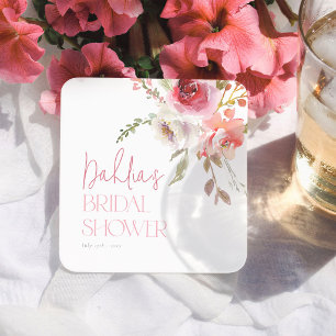 Aquarell Blumen Elegante Brautparty Rechteckiger Pappuntersetzer