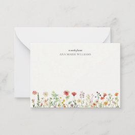 Aquarell-Blumen-elegante-schicke-Notizkarte Mitteilungskarte