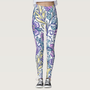 Aquarell-Blumen-Farbige Natur Elegant Leggings