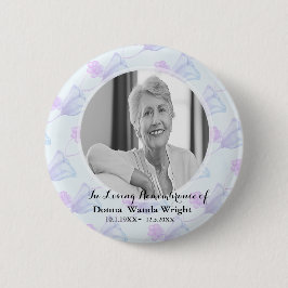Aquarell-Blumen-Foto-Trauerfeier Button