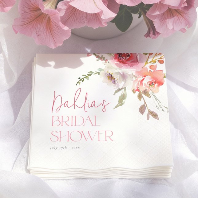 Aquarell-Blumen-Garten-Brautparty Serviette (Von Creator hochgeladen)