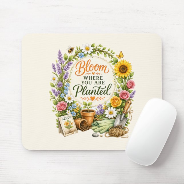 Aquarell-Blumen-Gartenbau-Inspirationsdesign Mousepad (Mit Mouse)