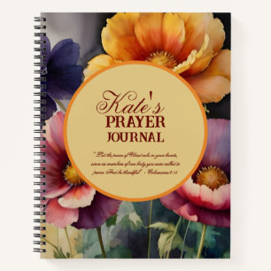 Aquarell-Blumen-Gebetsjournal-Notizbuch Notizbuch
