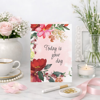 Aquarell-Blumen-Geburtstag oder Muttertag individu Karte