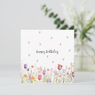 Aquarell-Blumen-Geburtstagskarte Feiertagskarte