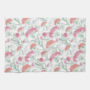 Aquarell, Blumen Geschirrtuch