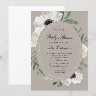 Aquarell-Blumen-Geschlechtsneutrale Babyparty-Einl Einladung