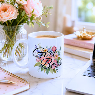 Aquarell Blumen Girl Boss Kaffeetasse
