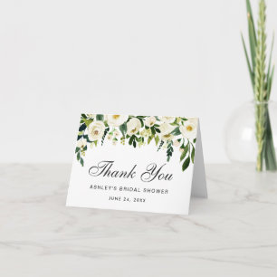 Aquarell-Blumen-Grüne-Hochzeitsdusche-Dankeskarte Dankeskarte