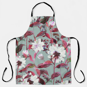 Aquarell-Blumen: Handgezeichnete Blüten. Schürze