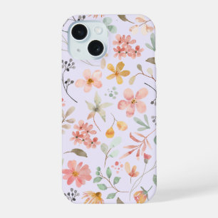 Aquarell-Blumen-Handyhülle Lavendel iPhone 15 Hülle