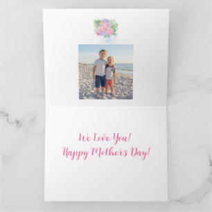 Aquarell-Blumen-Happy-Mother-Tag NAME FOTO Karte