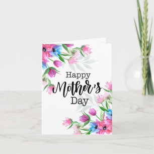 Aquarell-Blumen-Happy-Motherday-Karte Karte